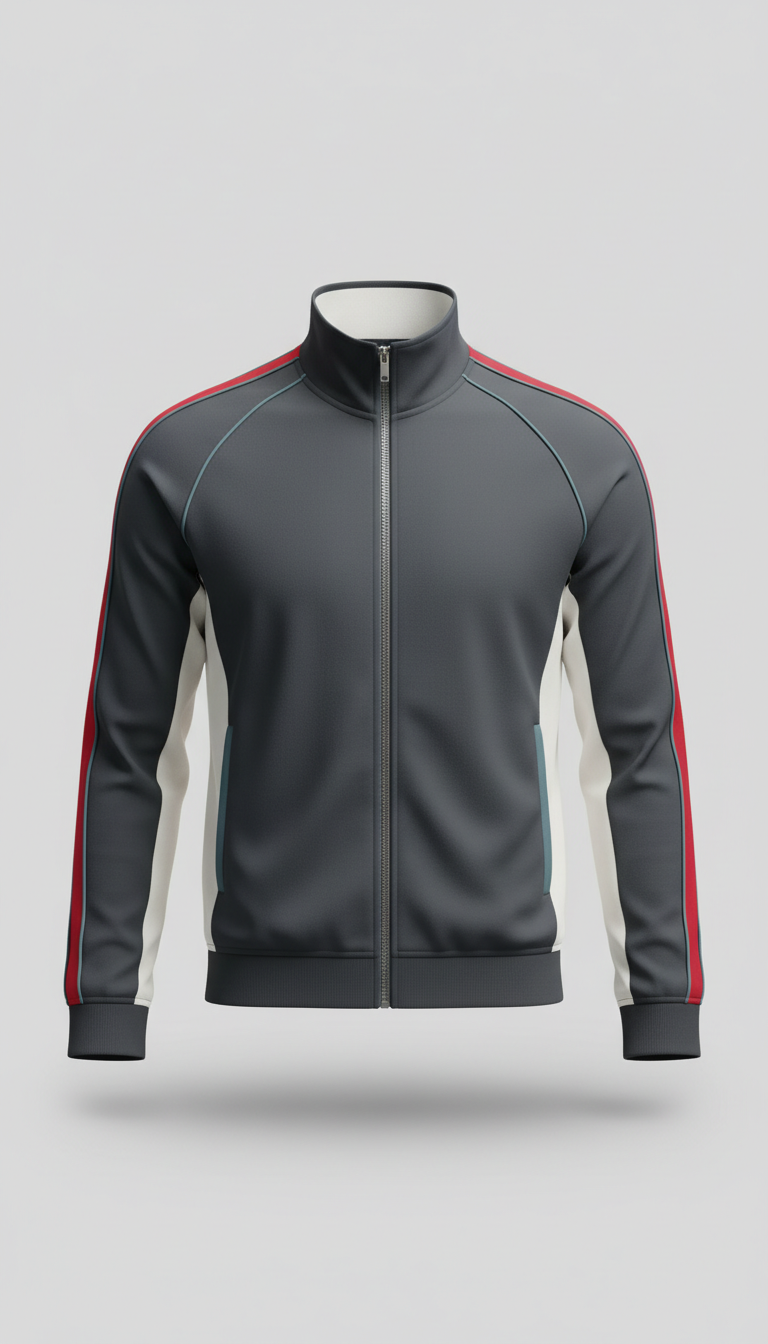 Zip-up track top with signature detailing